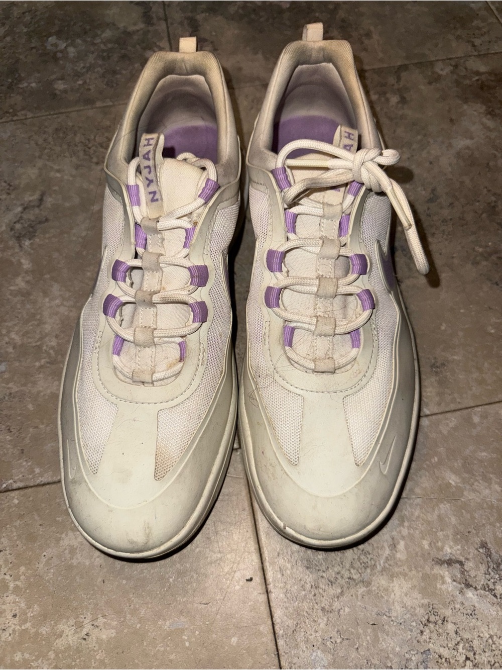 Nike Women's White Sneakers with Lavender Accents